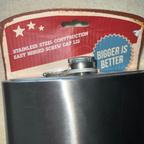 Just One Last Drink Stainless Steel XL Hip Flask 1.7 Liters Wine Bottle - Picture 3 of 6